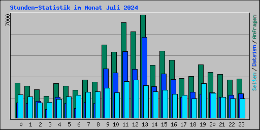 Stunden-Statistik im Monat Juli 2024