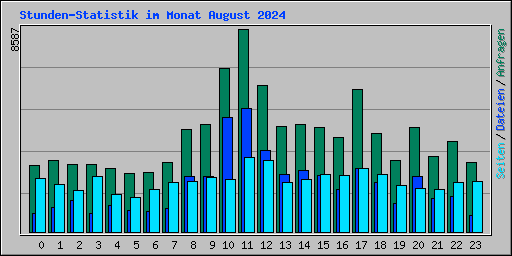 Stunden-Statistik im Monat August 2024